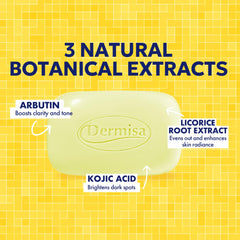 Dermisa Brightening Bar licorice-root close-up promotes even skin tone.