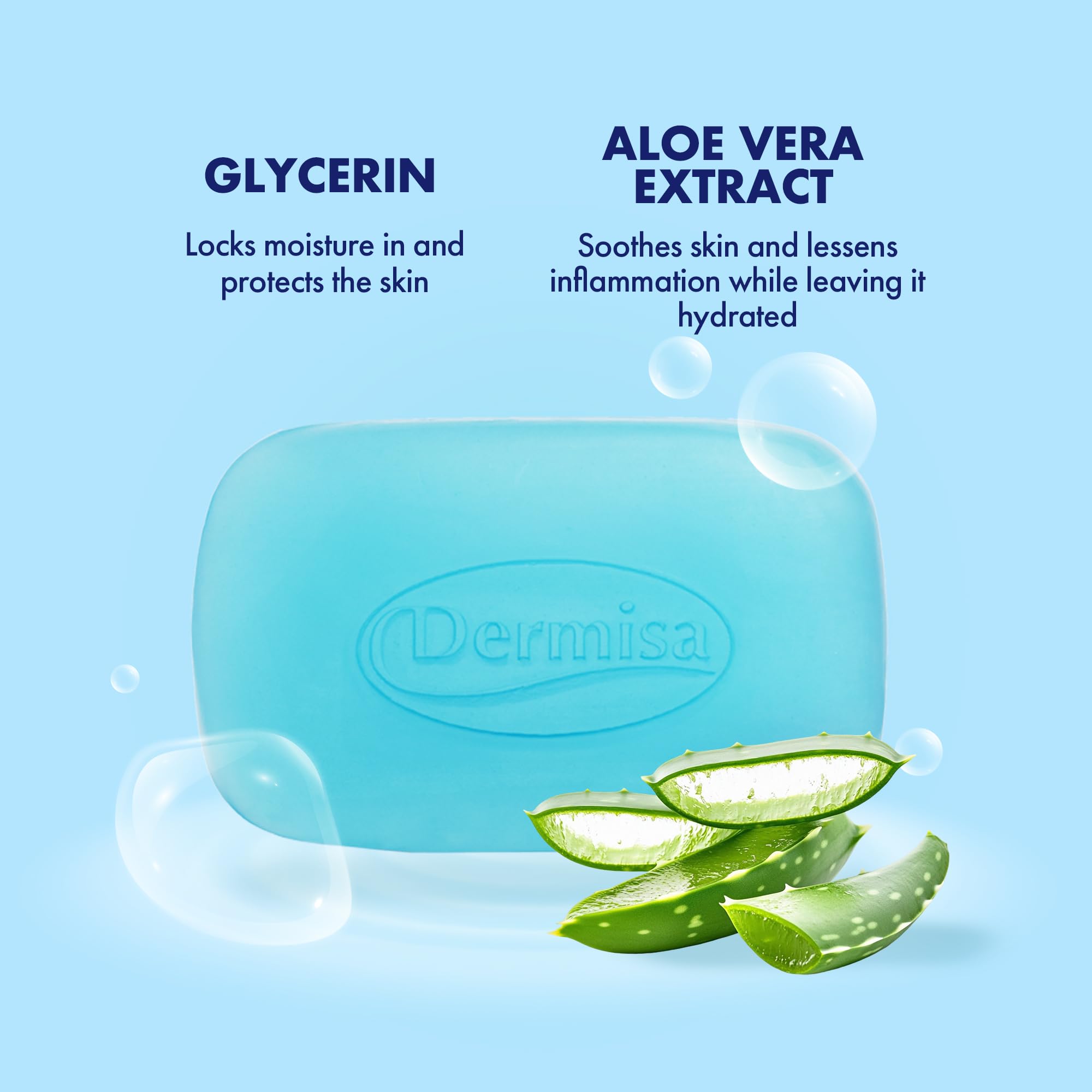 Dermisa glycerin bar vegetable-base ingredients conveys paraben- and sulfate-free formula.