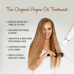 DermOrganic Original Argan Oil Leave-In application on damp hair for smoother texture