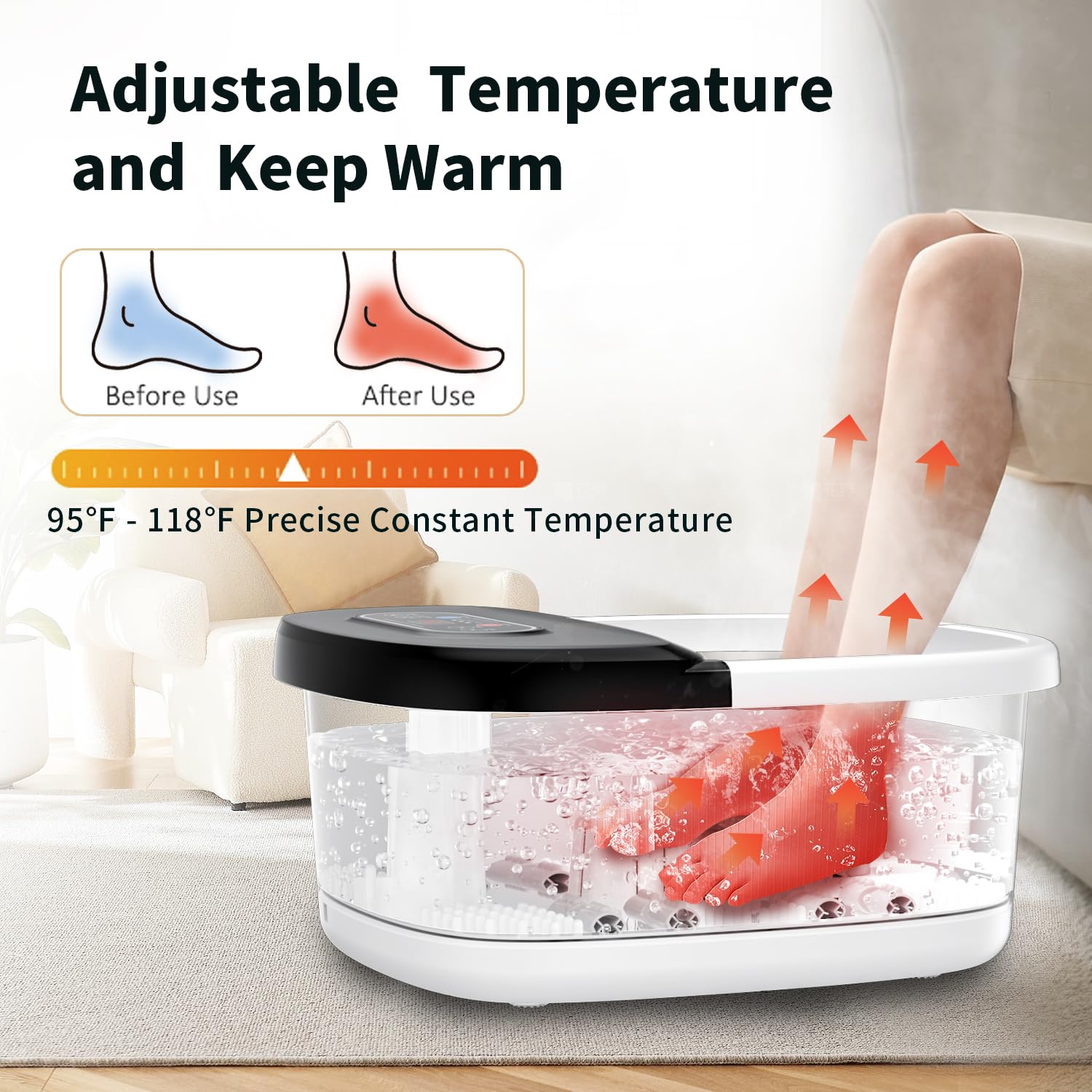 DermoPrime Foot Spa Epsom Salt-ready design image indicates relaxing options after exercise.
