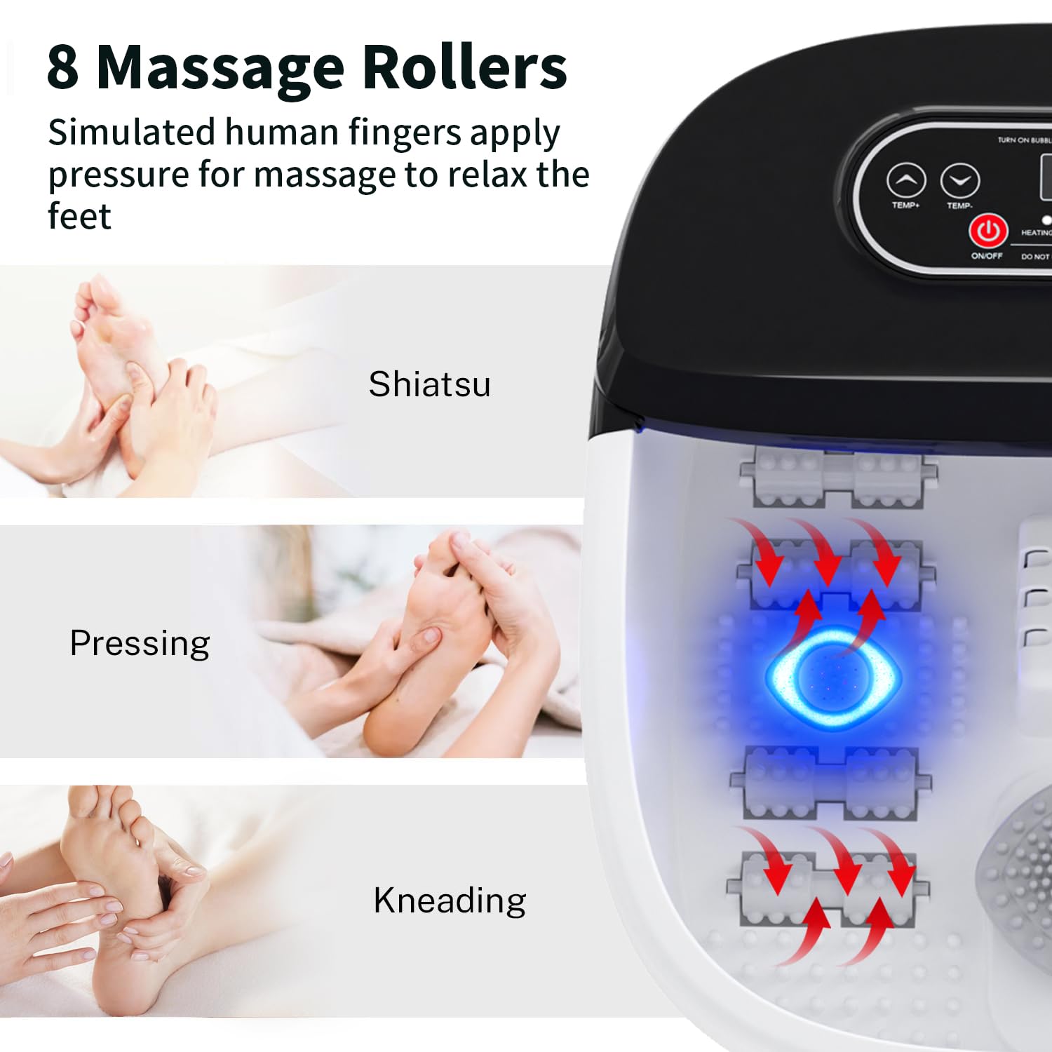 DermoPrime Foot Spa for home or office use image demonstrates compact convenience.