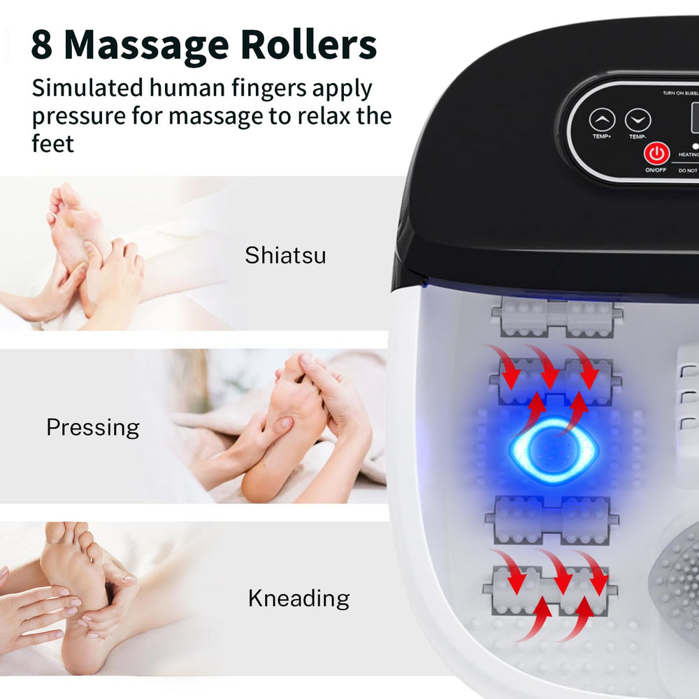 DermoPrime Foot Spa for home or office use image demonstrates compact convenience.