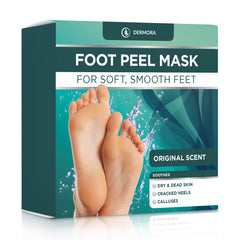 DERMORA Foot Peel Mask 2-pack regular size image helps achieve softer, smoother feet.