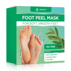 DERMORA foot peel mask pack-2 ready for at-home exfoliation and silky feet.