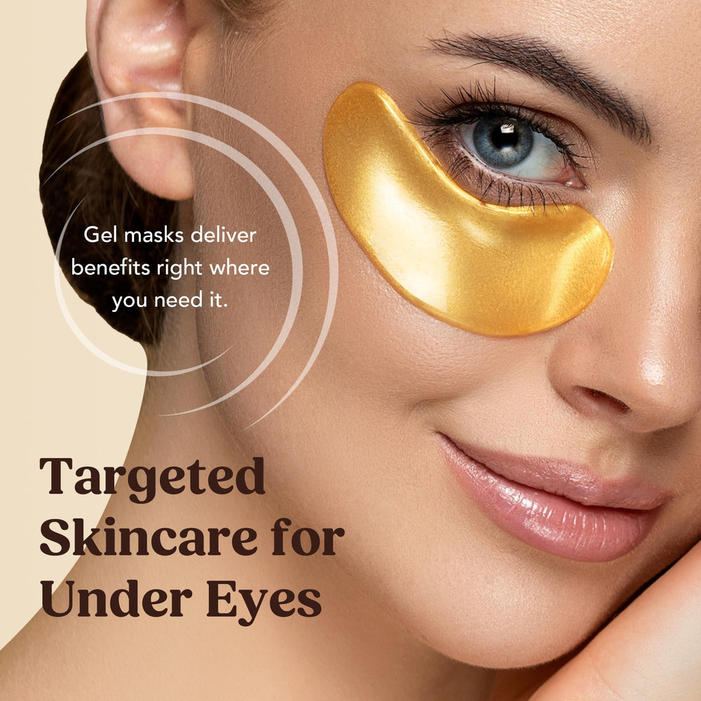 DERMORA Golden Glow under-eye patches addressing dark circles.