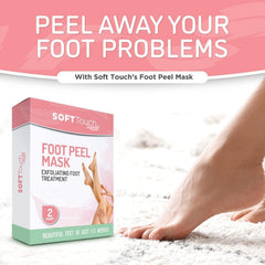 Dermora Soft Touch Foot Peel Mask being applied on foot for gentle exfoliation