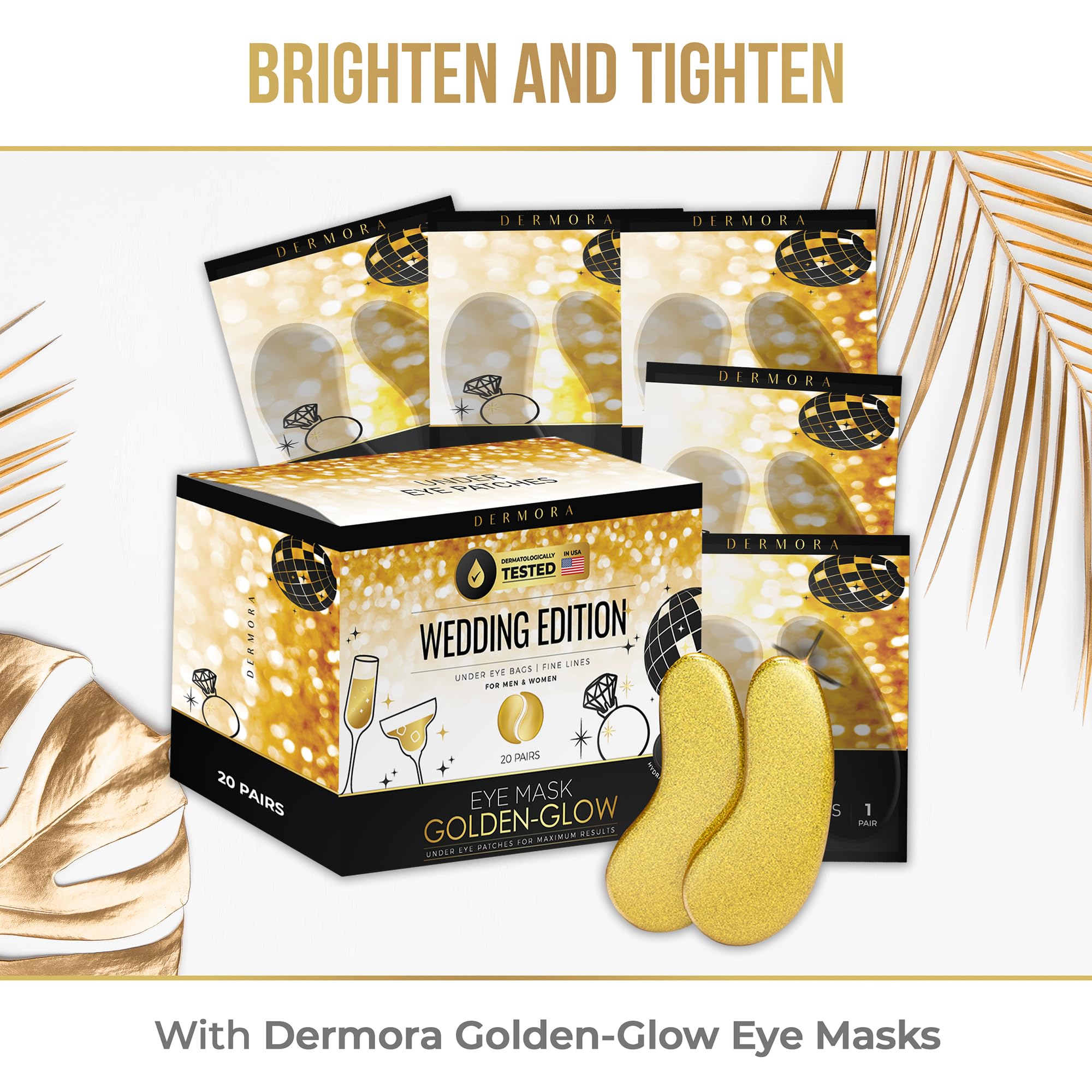 DERMORA wedding-themed eye mask gift idea for bridesmaids and celebrations.