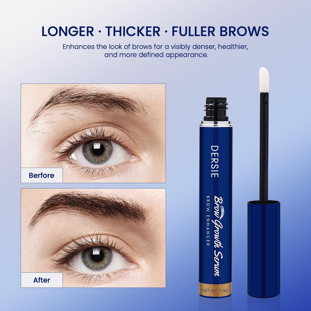 Dersie Eyebrow Growth Serum ingredients closeup emphasizes peptide, biotin, arginine benefits