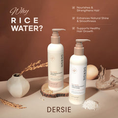 Dersie Rice Water Conditioner bottle focuses on deep hydration and silky softness