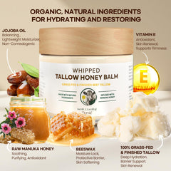 Dersie Tallow and Honey Balm face-application demonstrates gentle, subtle hydration.