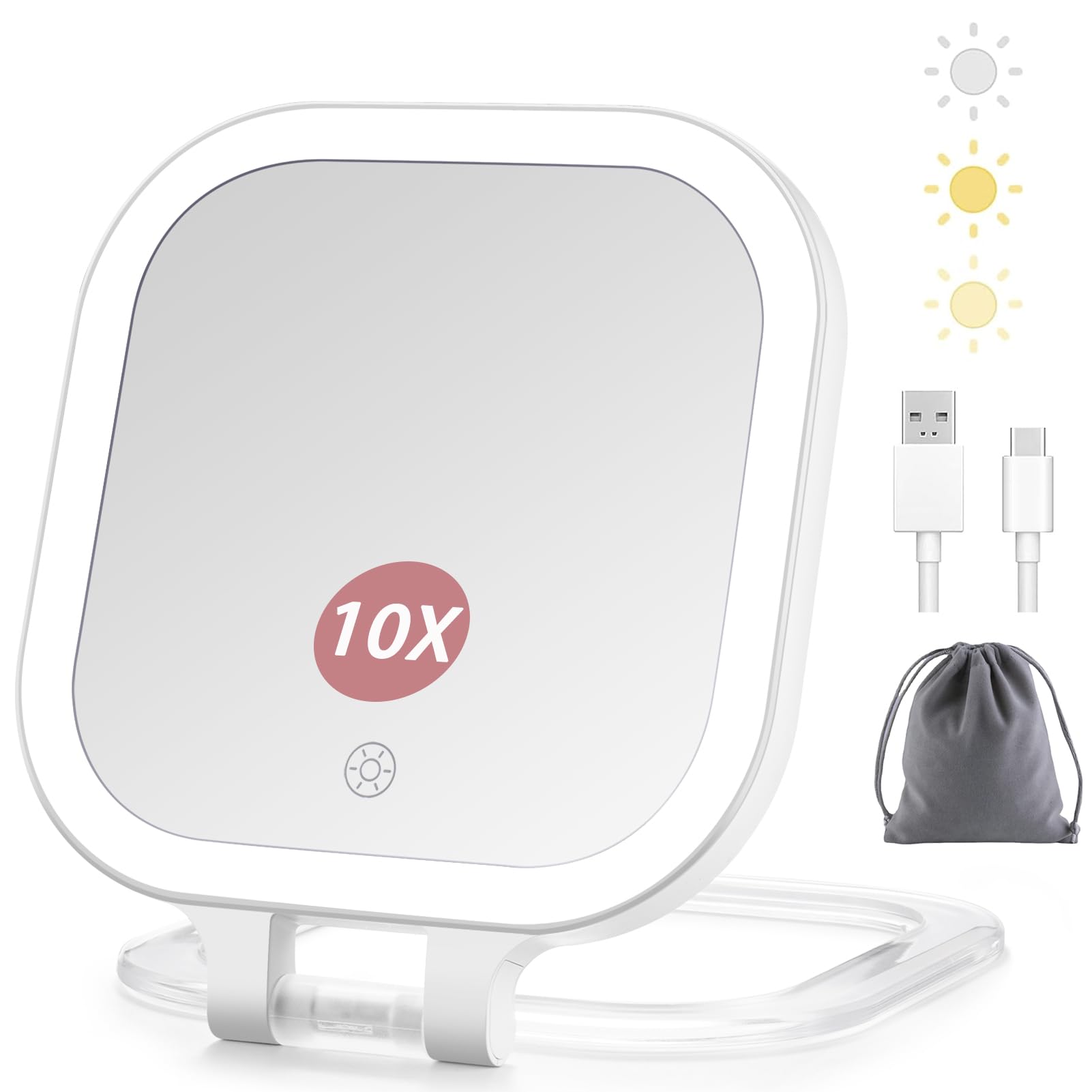 DESCHEN travel mirror folded for compact portability on the go
