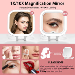 DESCHEN travel mirror opened with stand for stable desk makeup