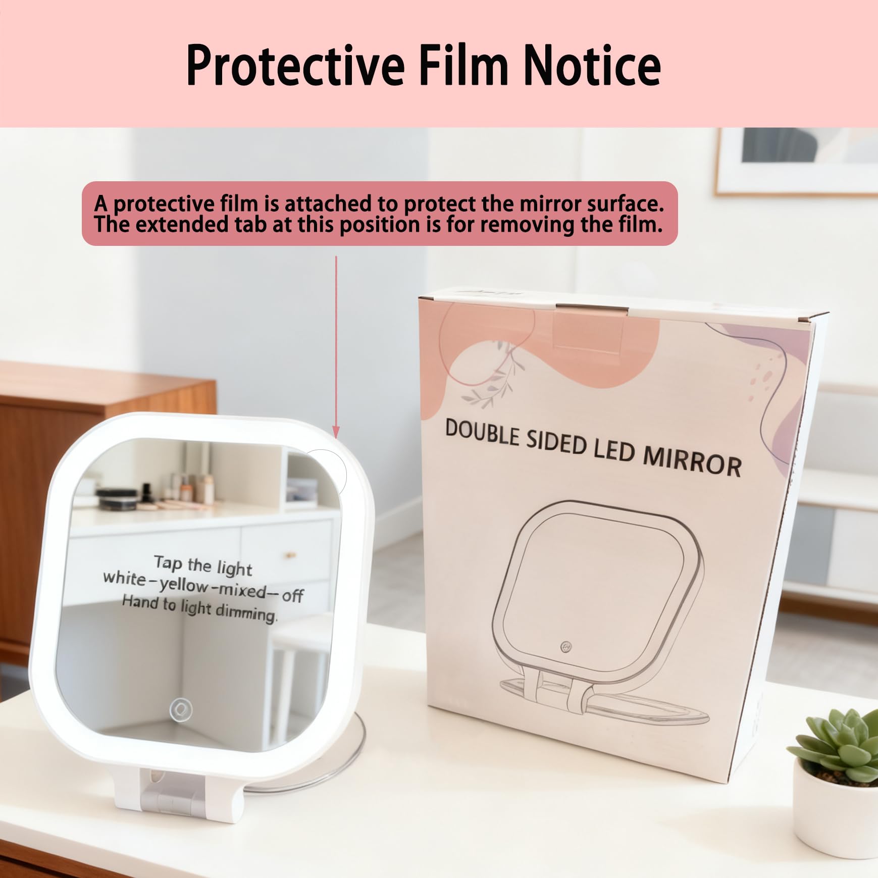DESCHEN white exterior travel mirror blends with any setup