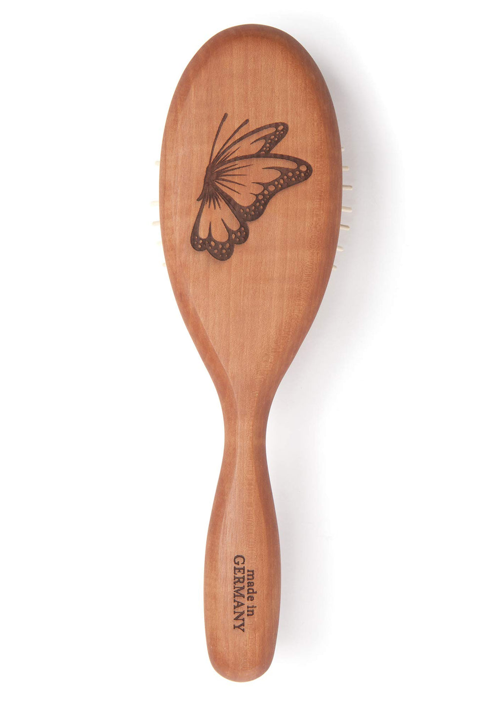 Desert Breeze wood bristle brush tangle demo supports gentle detangling and scalp massage