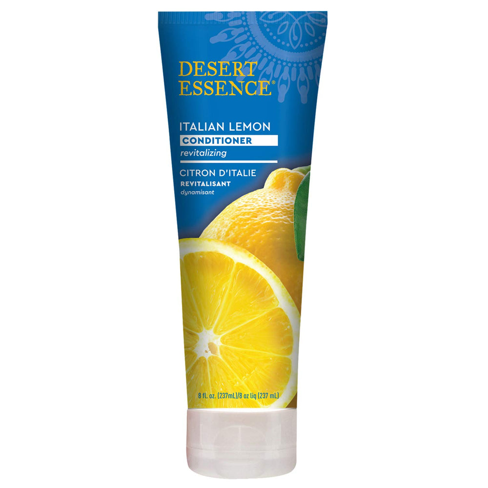 Desert Essence Italian Lemon Conditioner applied to hair for smoother detangling.