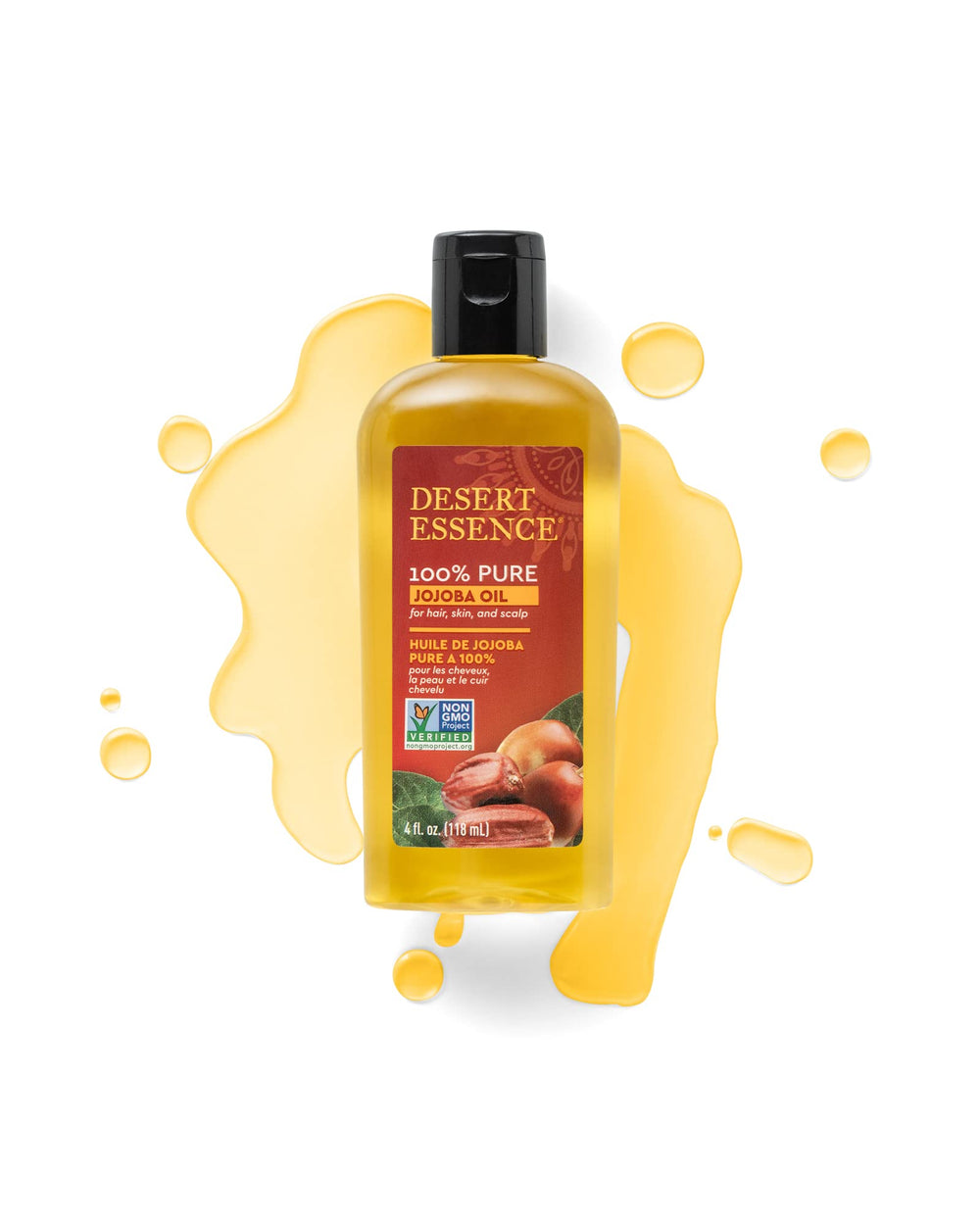 Desert Essence Jojoba Oil application on skin for balanced moisture.