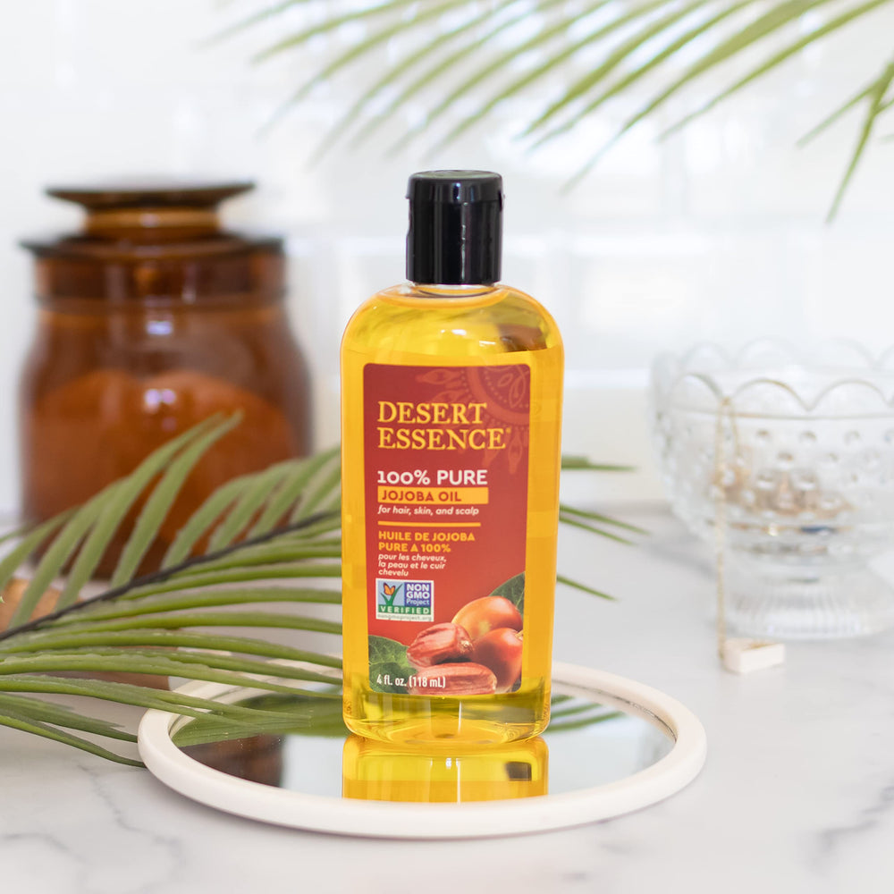 Desert Essence jojoba oil for gua sha routines and soothing touch