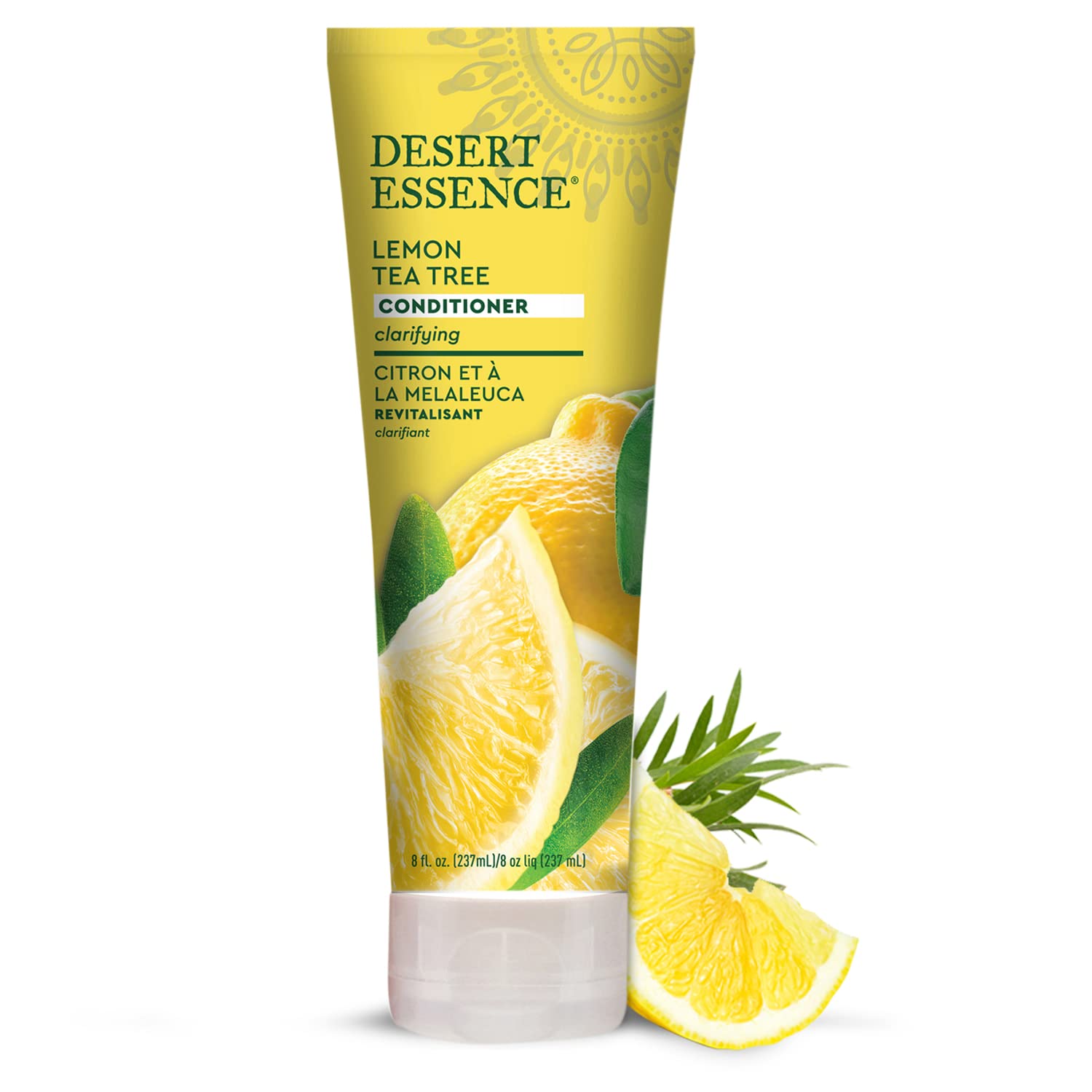 Desert Essence Lemon Tea Tree Conditioner scent conveys refreshing lemon aroma