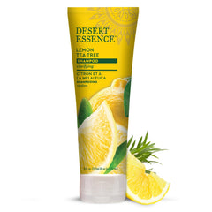 Desert Essence Lemon Tea Tree Shampoo bottle front shows oil-control cleansing for daily refresh.