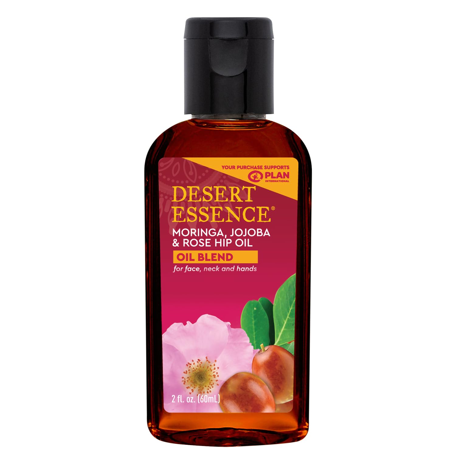 Desert Essence Moringa, Jojoba & Rose Hip Oil bottle ready for daily hydration and glow