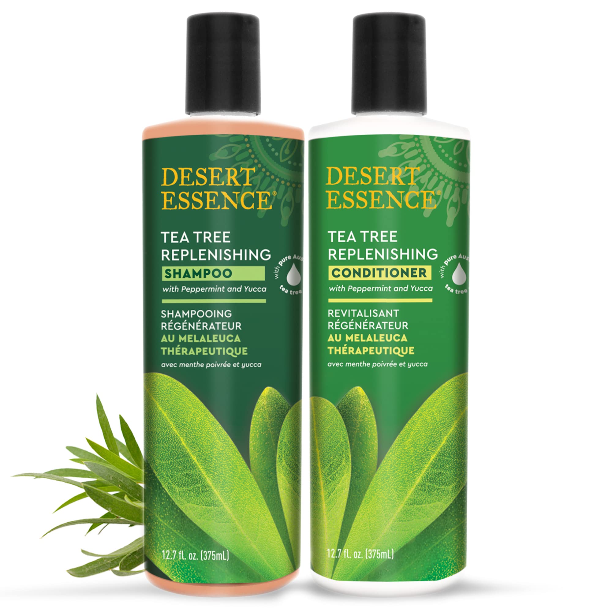 Desert Essence packaging on shelf signaling lightweight hydration option