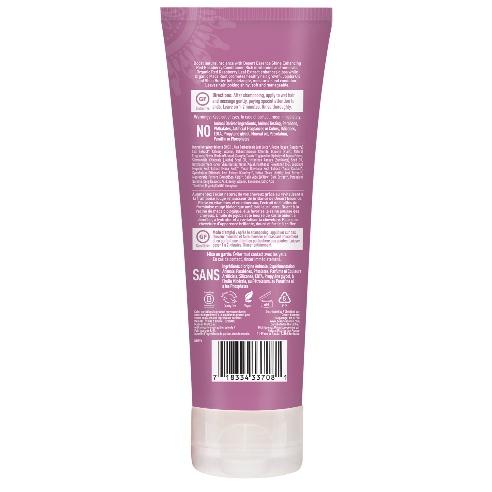 Desert Essence Red Raspberry Conditioner dispense shows easy, mess-free daily use.