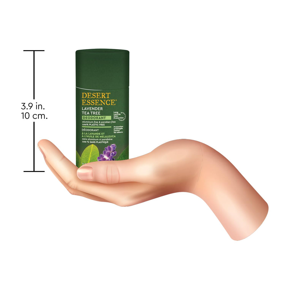 Desert Essence Tea Tree Deodorant Lavender lavender flowers image suggesting calming fragrance