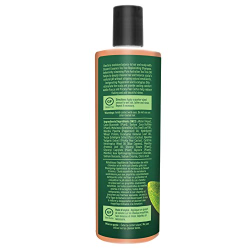 Desert Essence Tea Tree Oil Replenishing Shampoo peppermint cooling splash for refreshed scalp