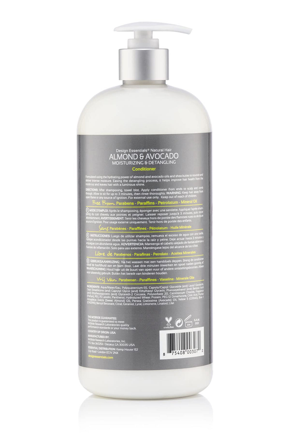 Design Essentials Almond Avocado Conditioner pour demonstrates easy application.