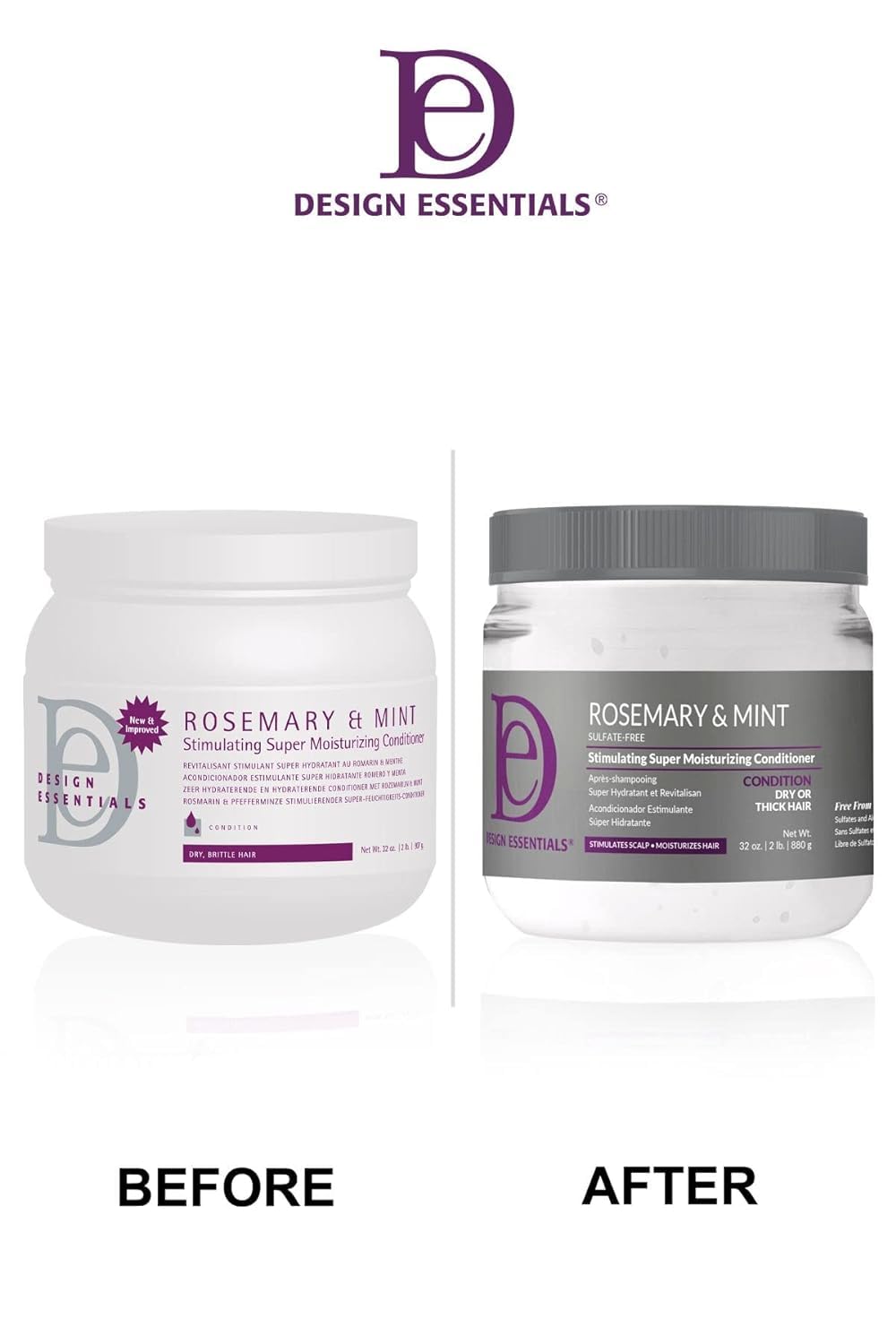 Design Essentials Almond Butter Express 32oz pack communicates long-lasting moisture for regular conditioning.