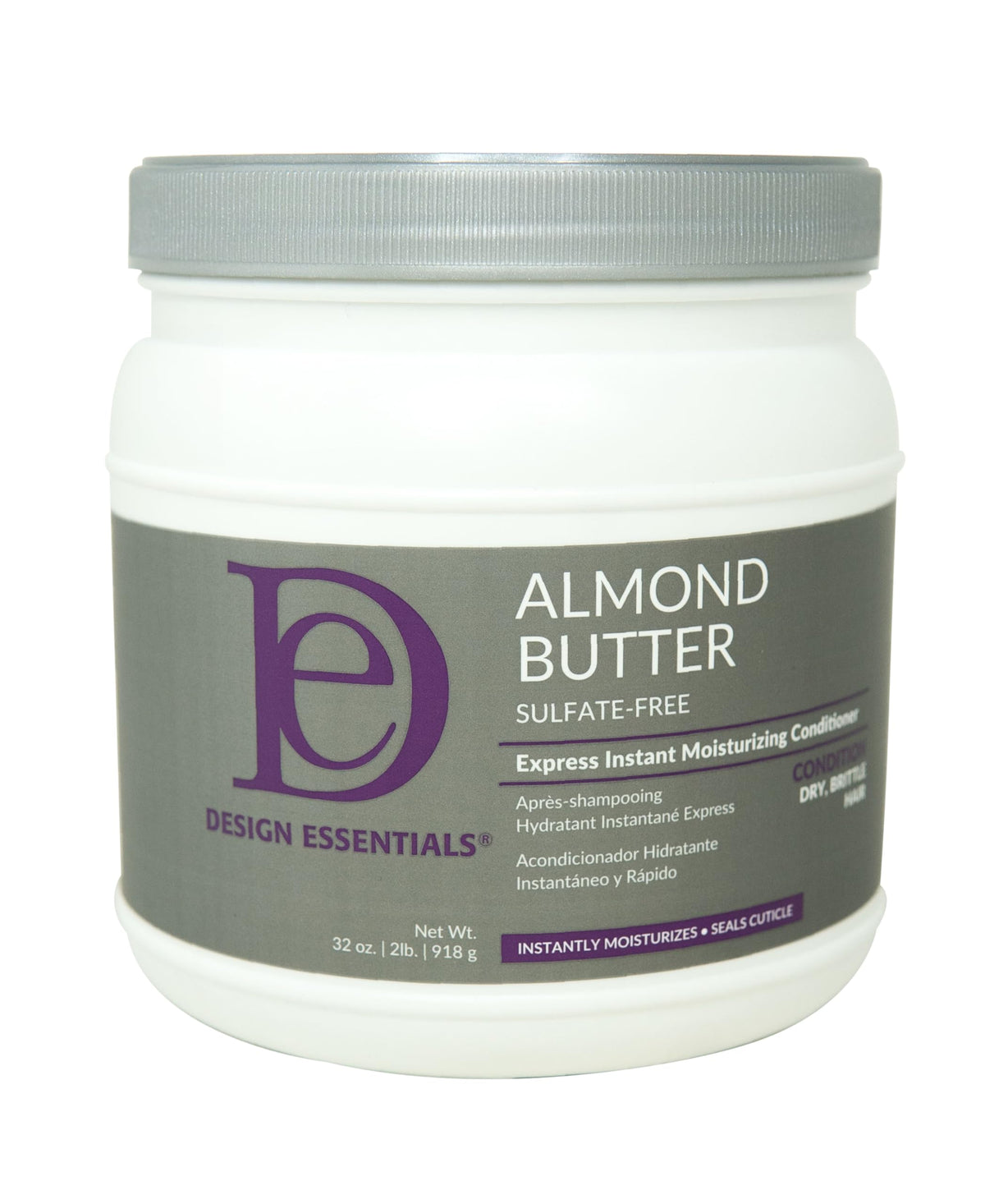 Design Essentials Almond Butter Express bottle pour demonstrates quick hydration for dry hair.