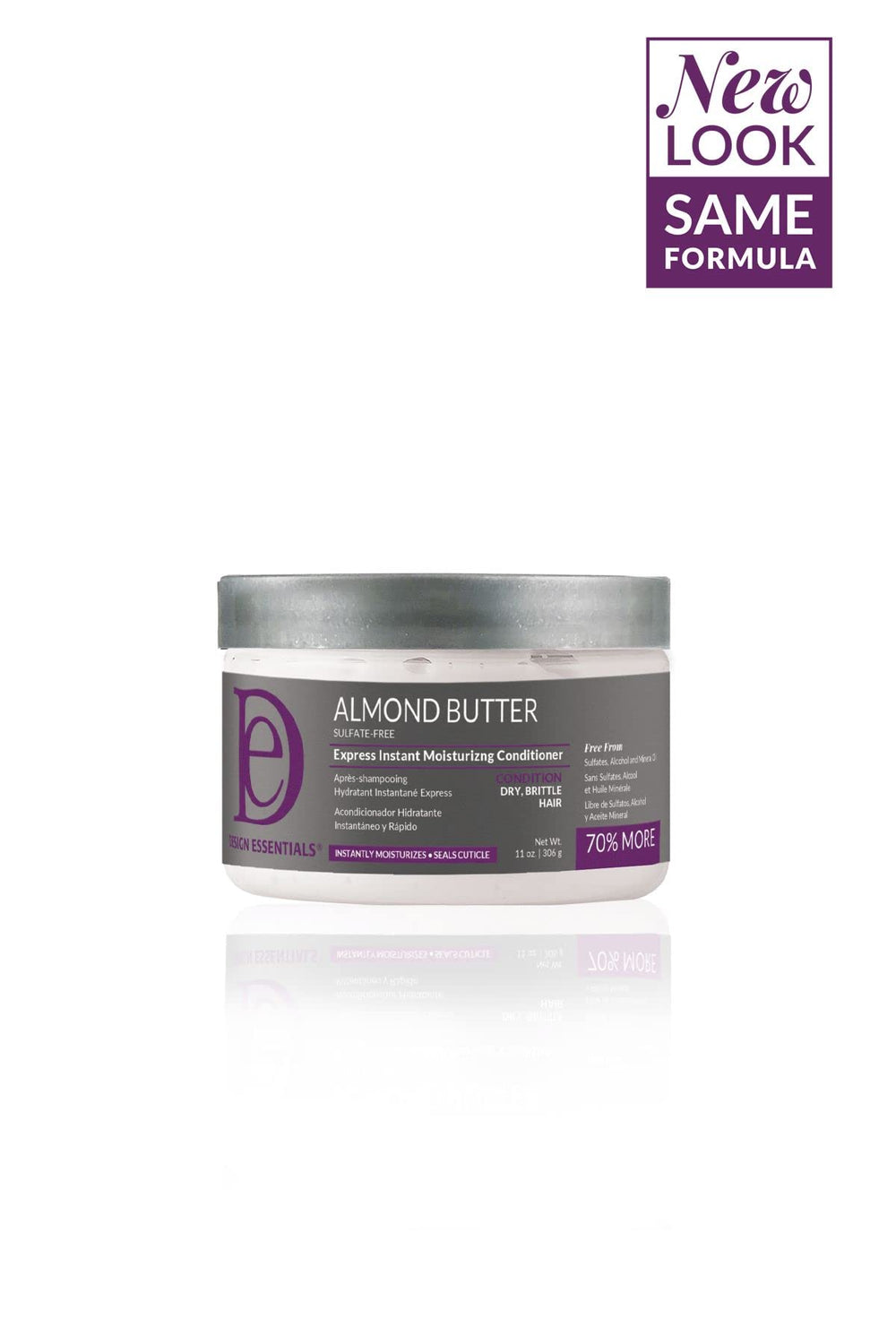 Design Essentials Almond Butter Express close-up shows smooth hair finish