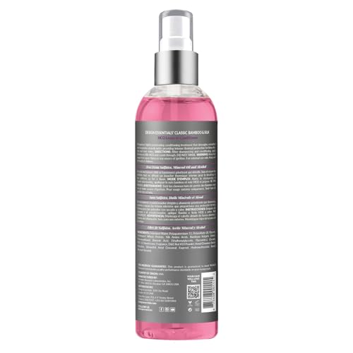 Design Essentials Bamboo & Silk HCO Leave-In application spray detangles damp hair for easier styling.