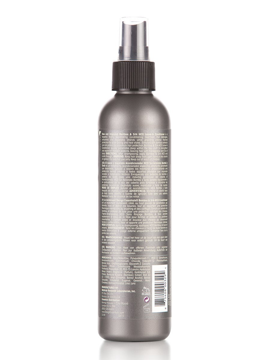 Design Essentials Bamboo & Silk HCO Leave-In Conditioner spray bottle for quick styling