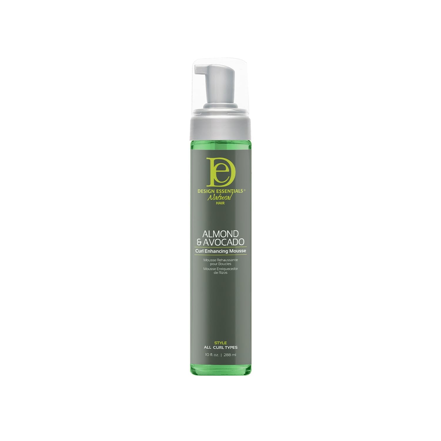 Design Essentials Curl Mousse bottle delivering lightweight hold for defined, frizz-free curls.