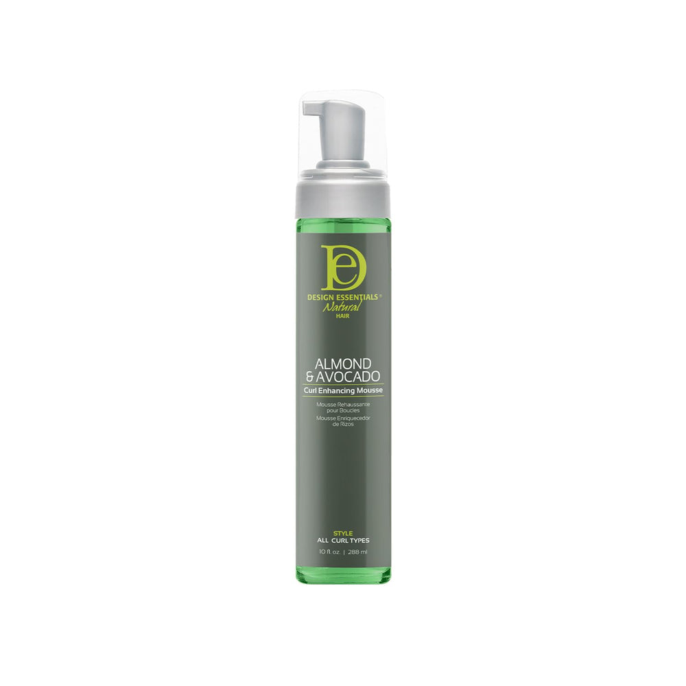 Design Essentials Curl Mousse bottle delivering lightweight hold for defined, frizz-free curls.