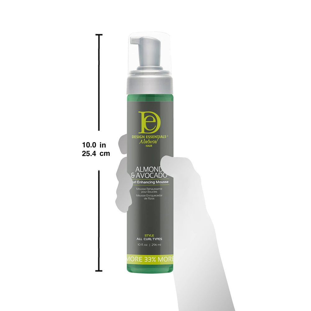 Design Essentials Curl Mousse on curls for defined shine and frizz control.