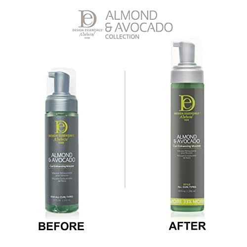 Design Essentials Curl Mousse applied to hands ready for styling and twist-set preparation.