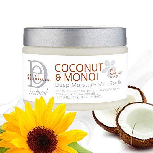 Design Essentials Deep Moisture Milk Souffle packaging front highlights trusted hydration solution.