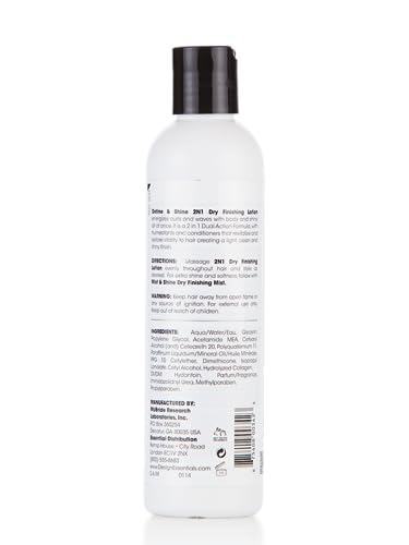Design Essentials Define & Shine dispense on hair shows even moisture distribution