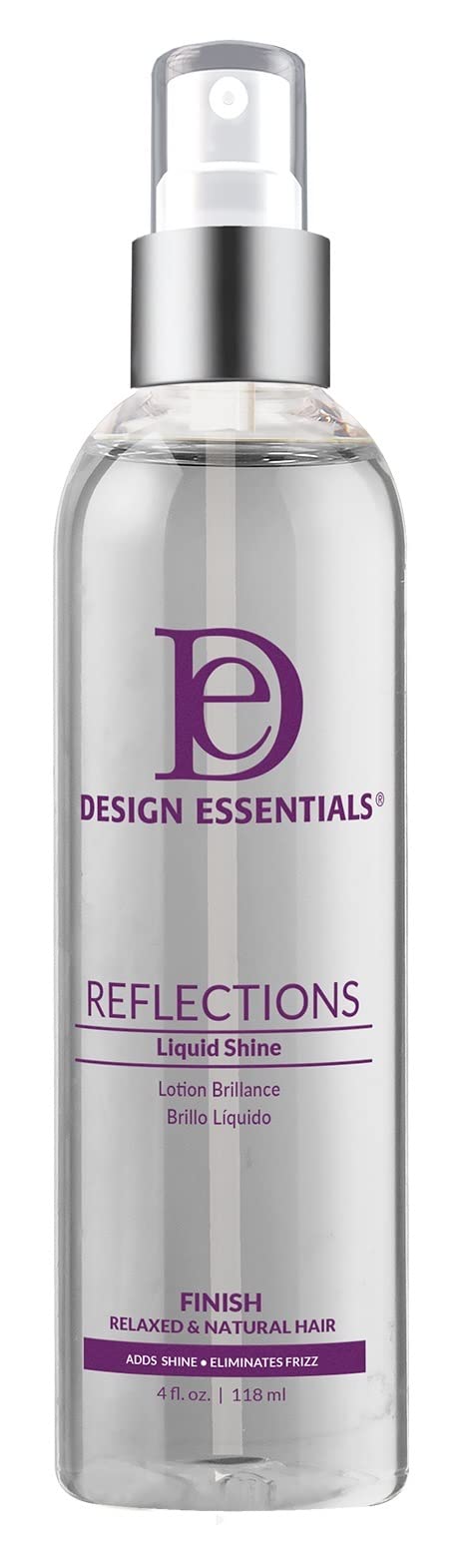 Design Essentials Reflections Liquid Shine bottle pour for luminous, weightless shine