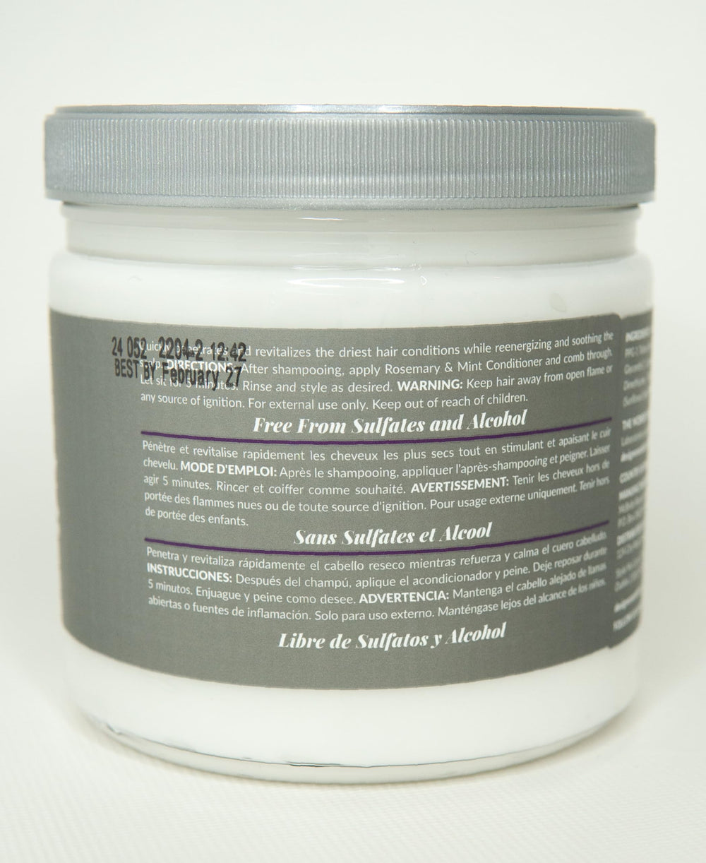 Design Essentials Rosemary & Mint conditioner texture close-up reveals creamy, deeply penetrating formula