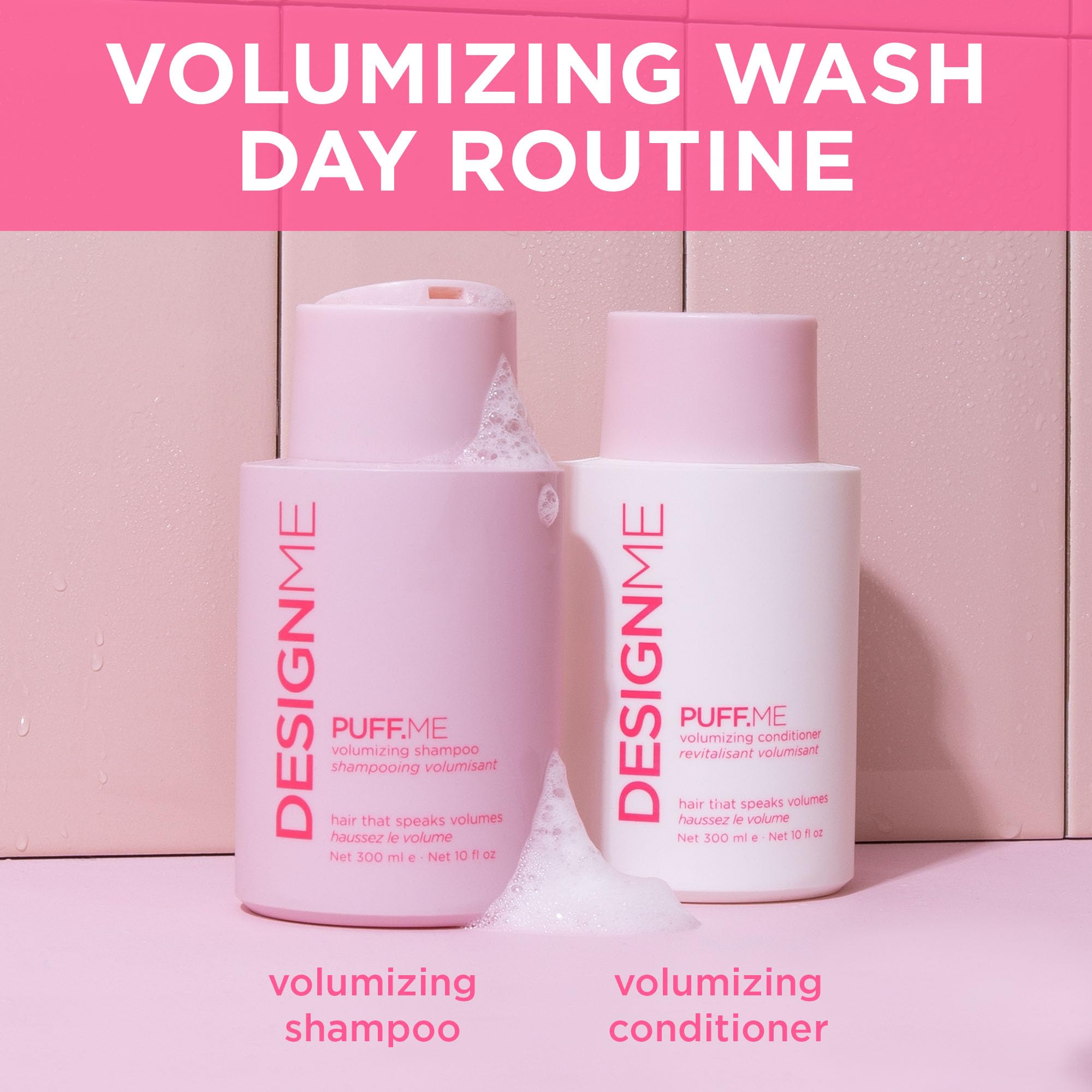 Design.Me PUFF.ME hair application showing detangling ease