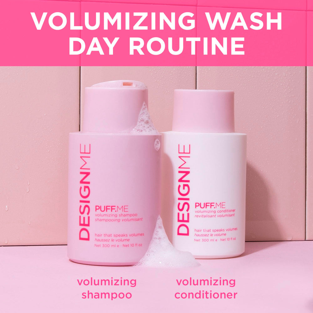 Design.Me PUFF.ME hair application showing detangling ease