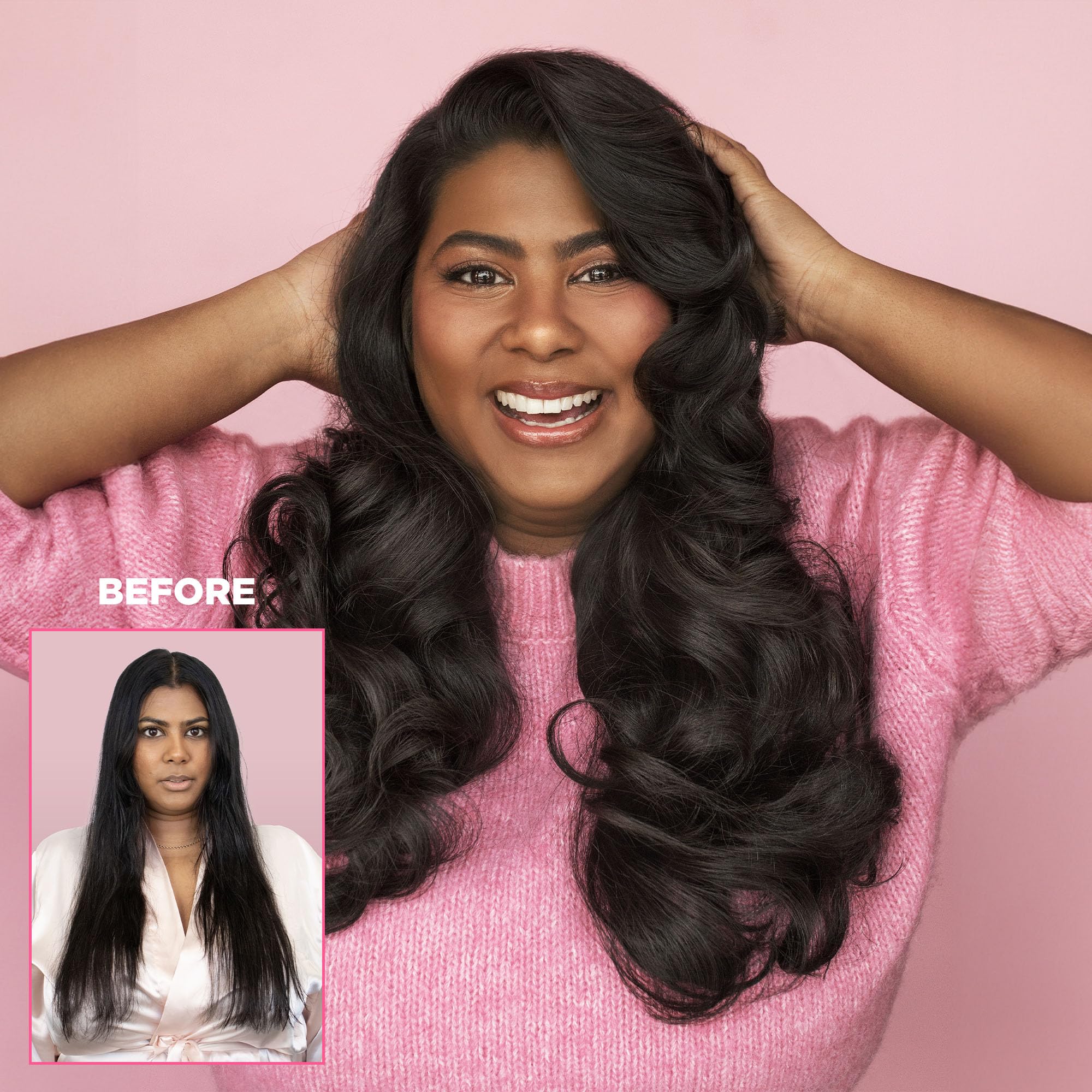 Design.Me Puff-Me shampoo shine-finish image suggests added gloss and healthy look