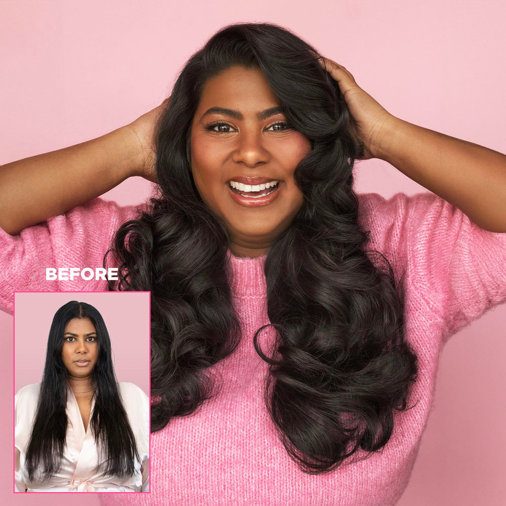 Design.Me Puff-Me shampoo shine-finish image suggests added gloss and healthy look