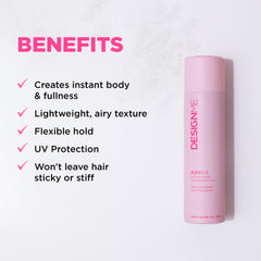 Design.Me Puff.Me volume-hair-texture adds fullness to straight or wavy styles