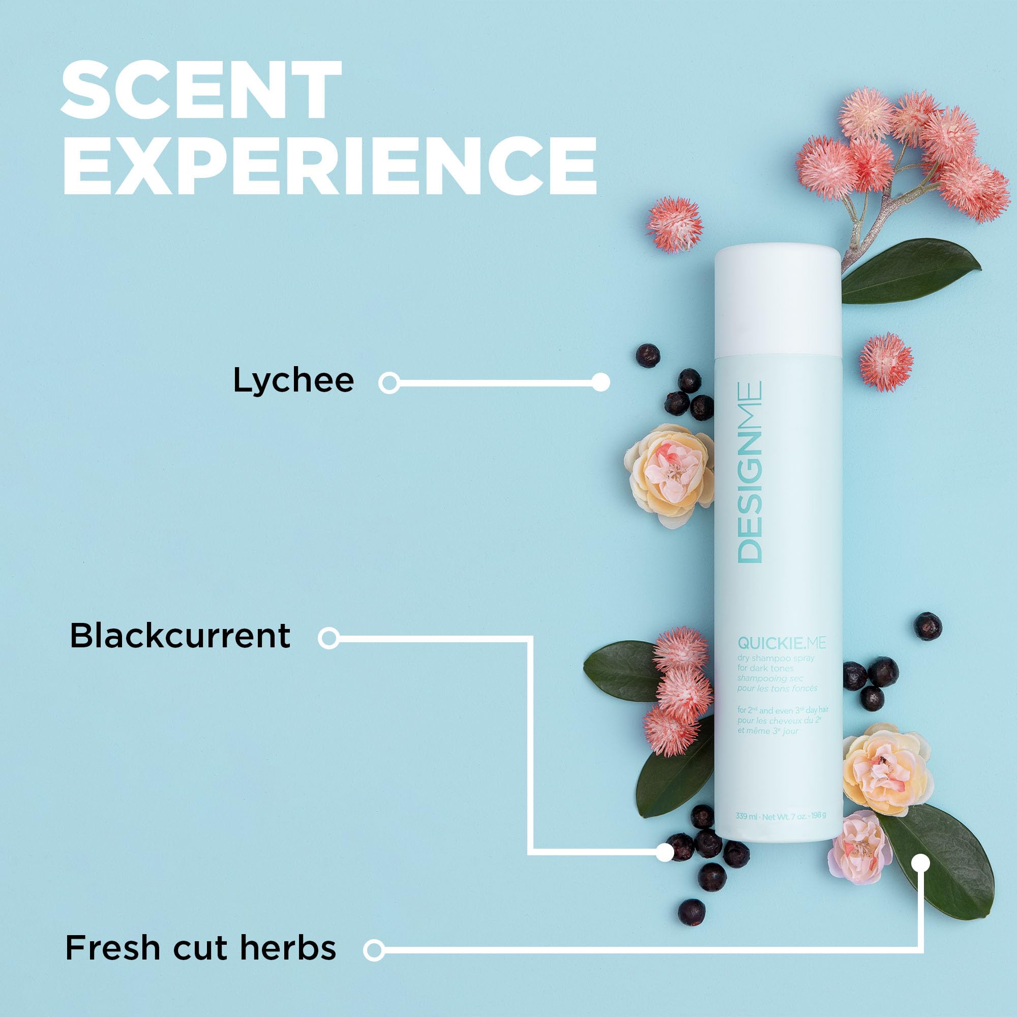 Design.Me Quickie.Me signature scent with herbs currant and lychee.