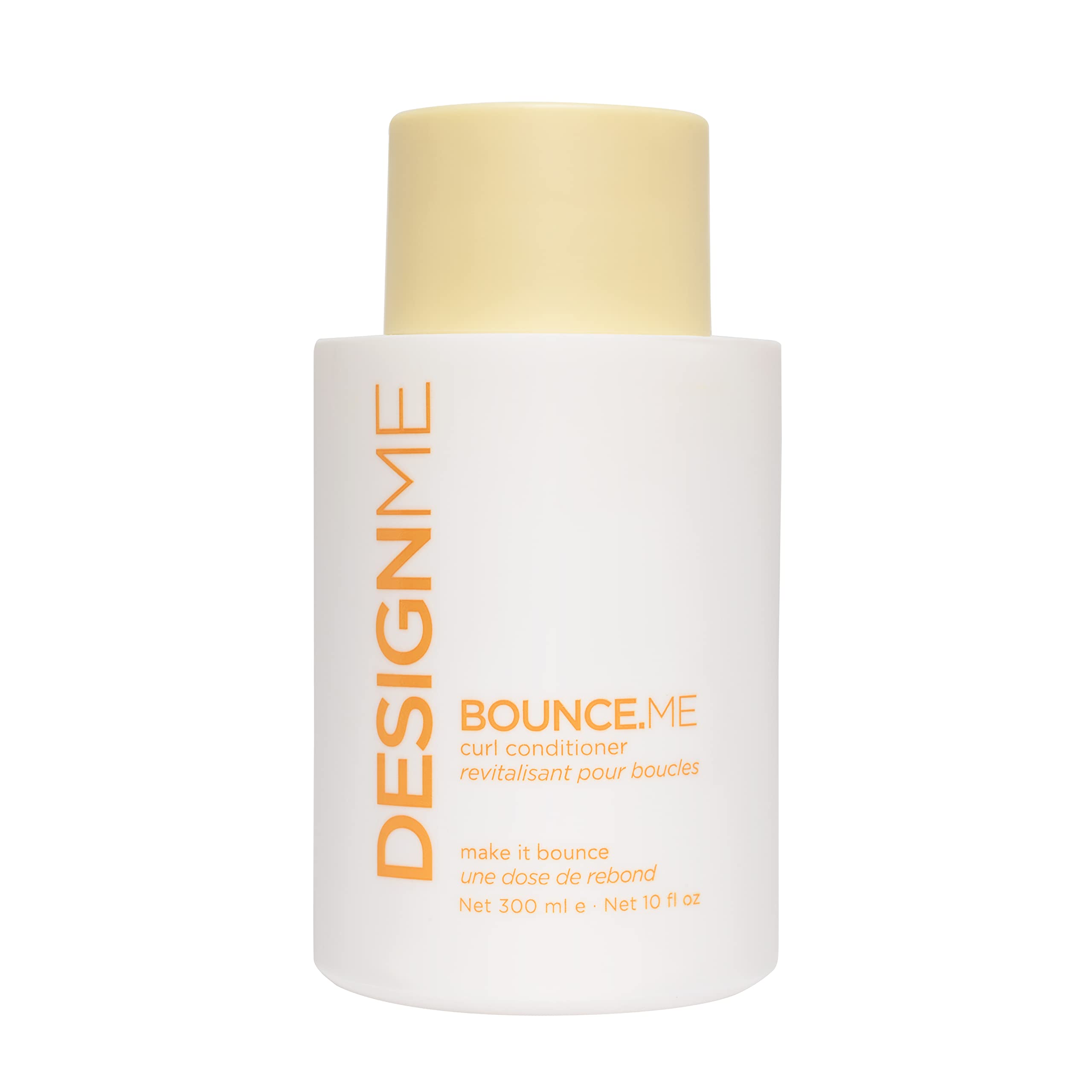 Design.Me BOUNCE.ME bottle shows creamy formula for defined, frizz-controlled curls.