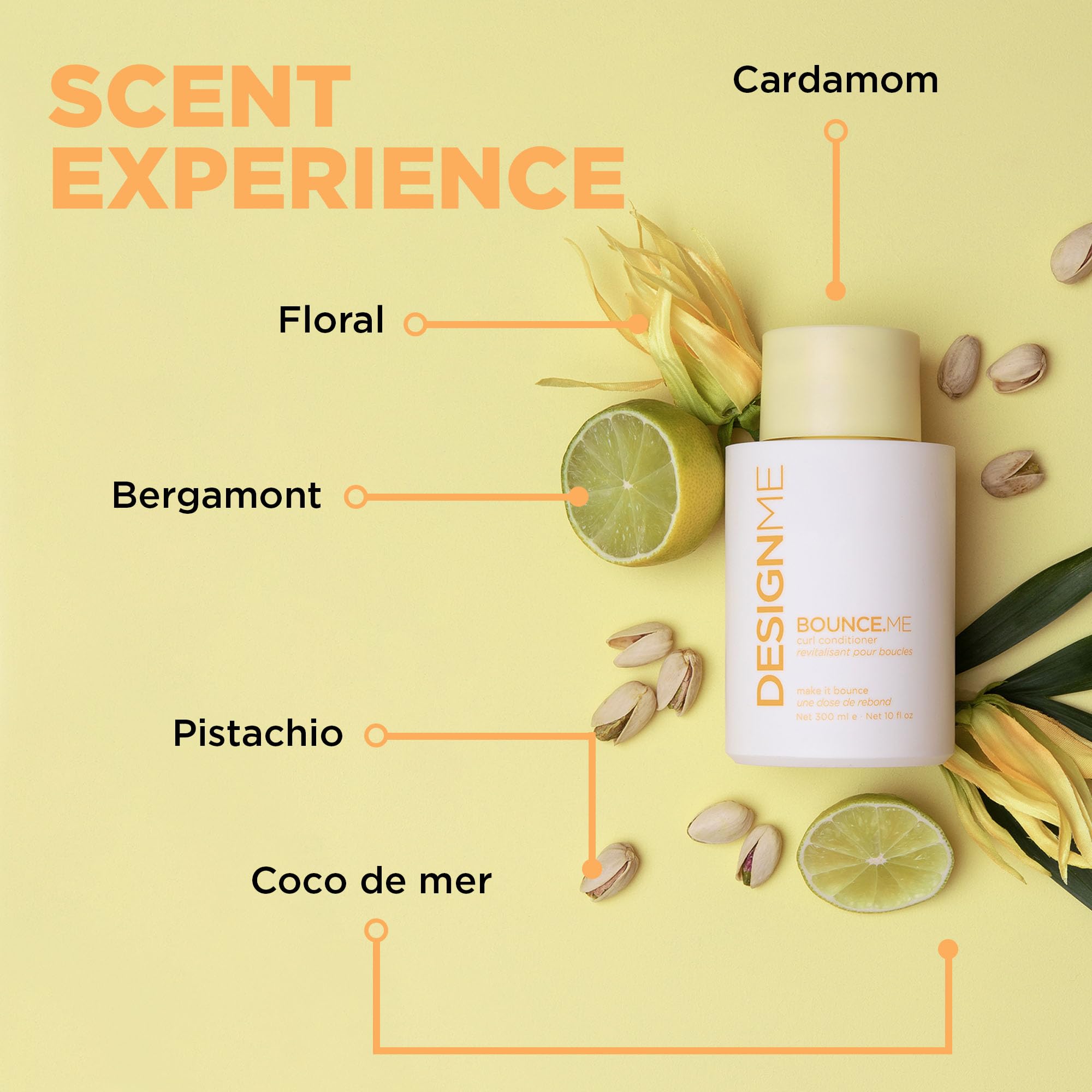 Design.Me BOUNCE.ME buriti oil ingredient highlights nourishing hydration.